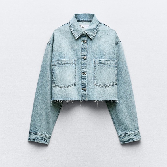 ZARA Cropped Jean Jacket - Picture 3 of 9